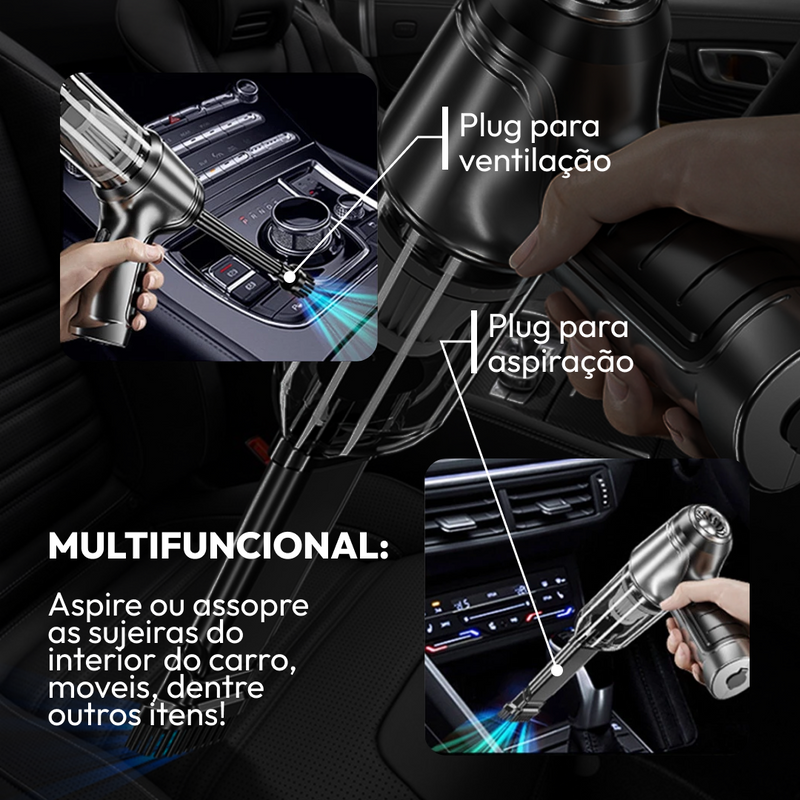 Aspirador Portátil MaxJetta™️ + 4 ACESSÓRIOS EXCLUSIVOS - (BRINDE EXCLUSIVO + FRETE GRÁTIS ATÉ 23:59)