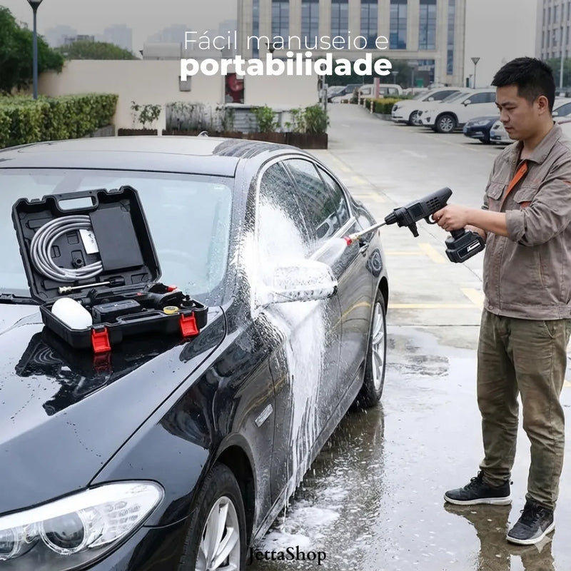 Lavadora de Alta Pressão JettaWash™ - Kit Completo Com Maleta e Bateria Recarregável [ESTOQUE LIMITADO]